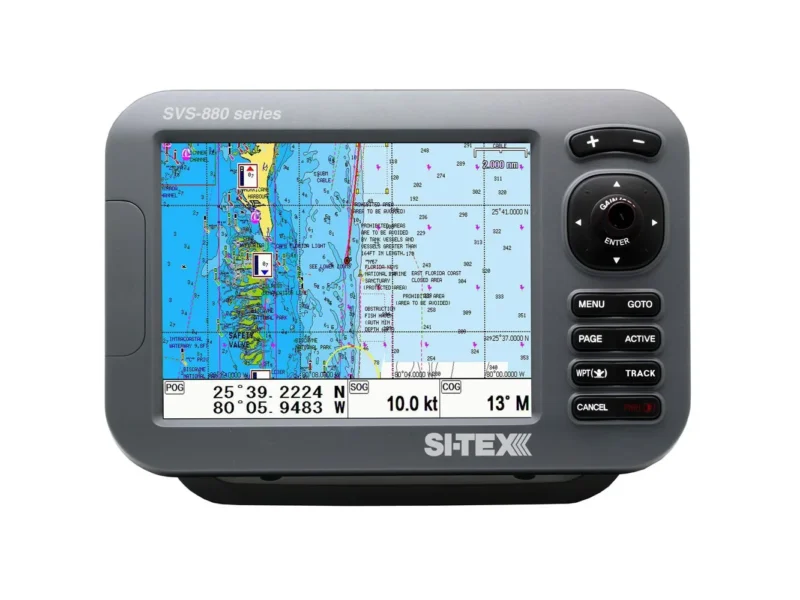 SI-TEX Standalone 8” Chart Plotter System w/Color LCD, Internal GPS Antenna & C-MAP 4D Card