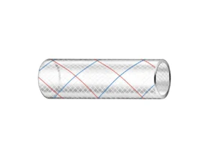 Trident Marine 3/8" x 50' Clear Reinforced PVC Hose Tubing Red & Blue Tracer