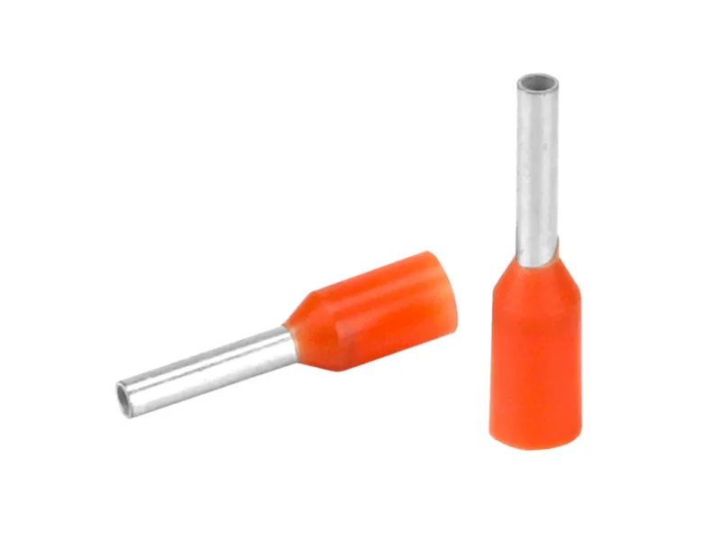 Pacer Orange 20-22 AWG Wire Ferrule - 6mm Length - 25 Pack