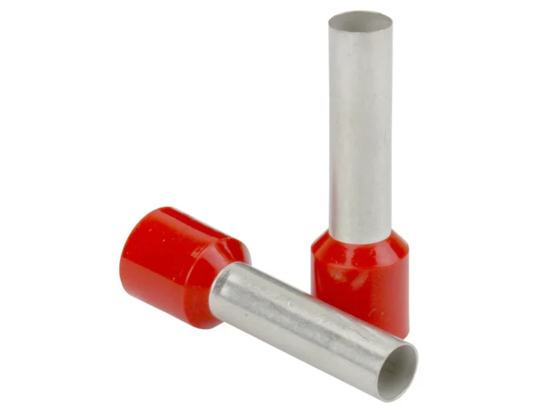 Pacer Red 16 AWG Wire Ferrule - 8mm Length - 25 Pack