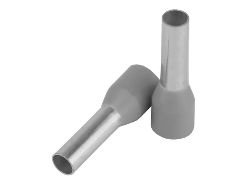 Pacer Grey 12 AWG Wire Ferrule - 10mm Length - 25 Pack