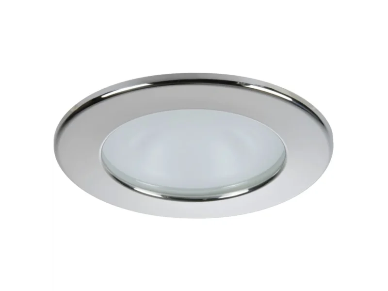 Quick Kai XP Downlight LED - 6W, IP66, Spring Mounted - Round Stainless Bezel, Round Warm White Light