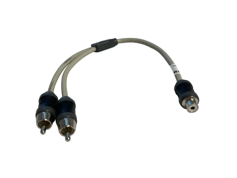 Marine Audio Adapter RCA Twisted Pair Y Adapter - 1 Female to 2 Male