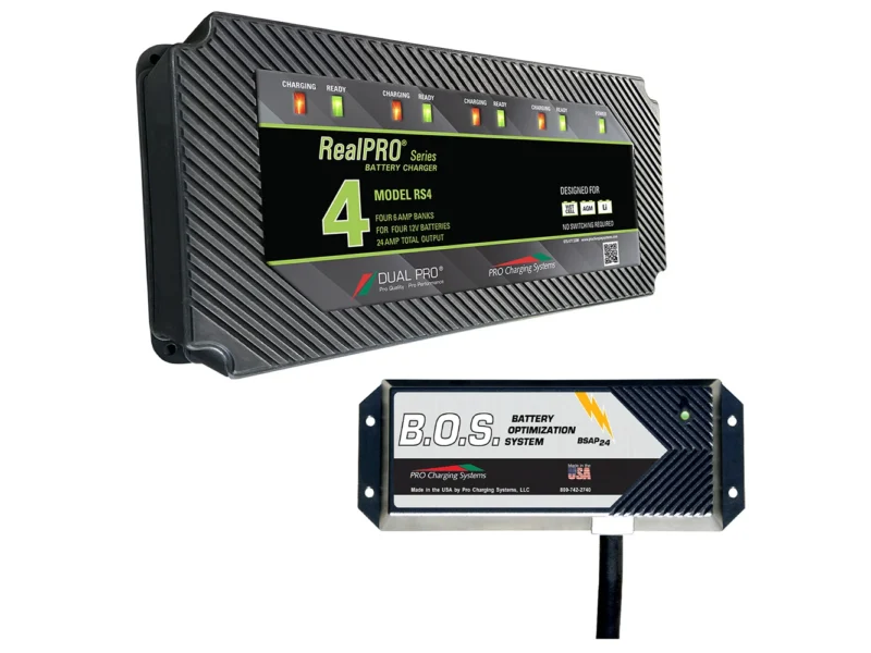 Dual Pro RS4 4 Bank Battery Charger w/3 Bank B.O.S.