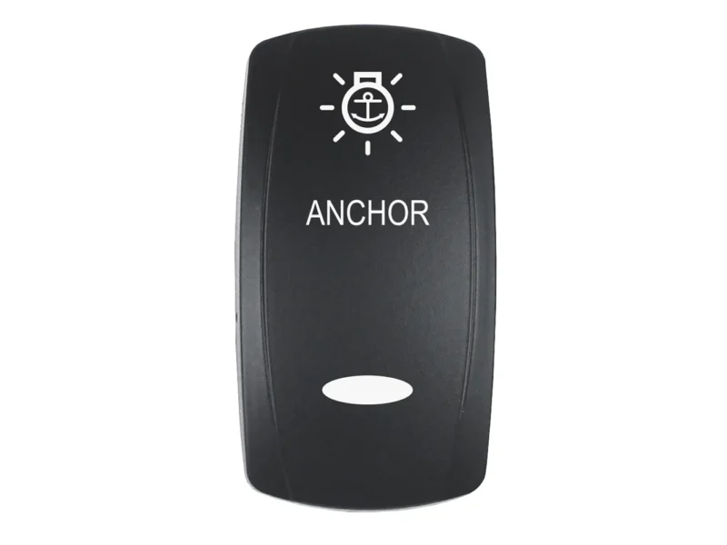 Pacer Actuator - 'ANCHOR' f/V Series Contura Switches - Black - Laser Etched (Top/Bottom Light)