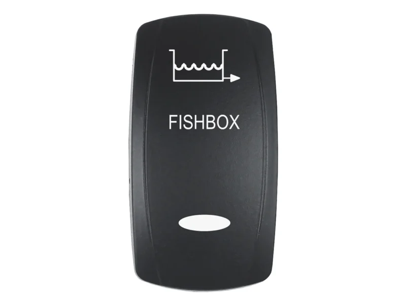 Pacer Actuator - 'FISHBOX' f/V Series Contura Switches - Black - Laser Etched (Top/Bottom Light)