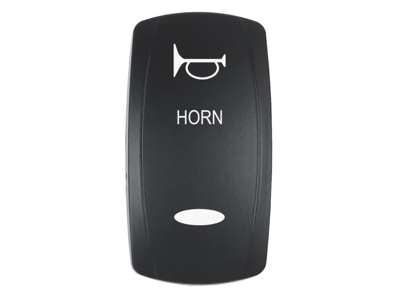 Pacer Actuator - 'HORN' f/V Series Contura Switches - Black - Laser Etched (Top/Bottom Light)