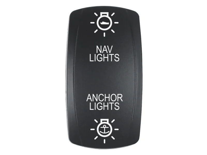 Pacer Actuator - 'NAV/ANC' f/V Series Contura Switches - Black - Laser Etched (Top/Bottom Light)