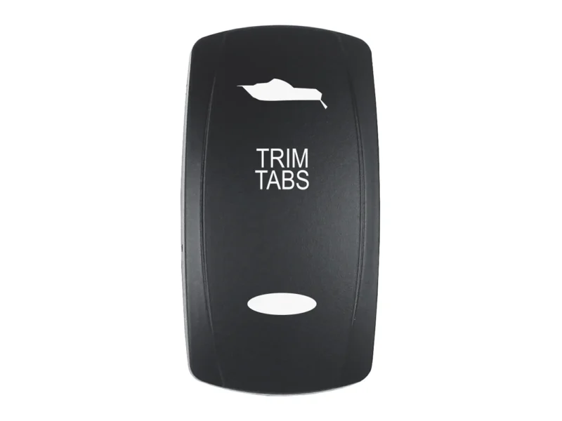 Pacer Actuator - 'TRIM TABS' f/V Series Contura Switches - Black - Laser Etched (Top/Bottom Light)