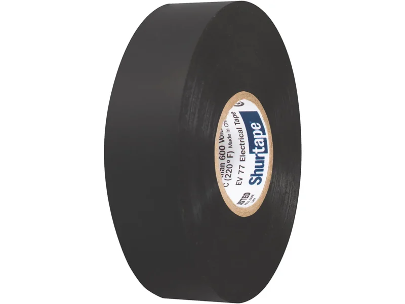 Shurtape EV 077B Professional Grade Black Electrical Tape f/Insulating & Splicing - 3/4" x 66' - 10-Pack