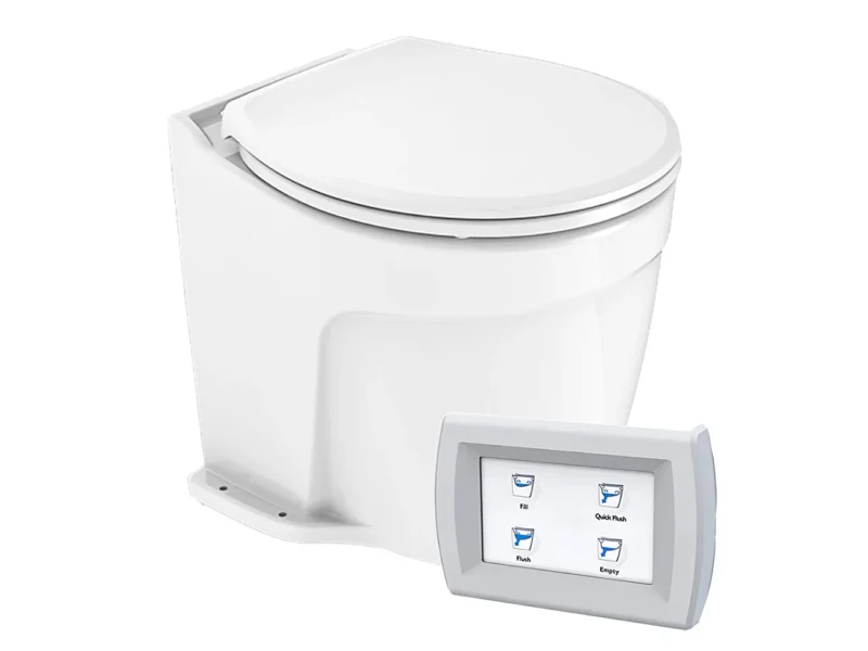 Commodore Deluxe Flush Electric Toilet w/Solenoid Valve - Fresh Water Pump