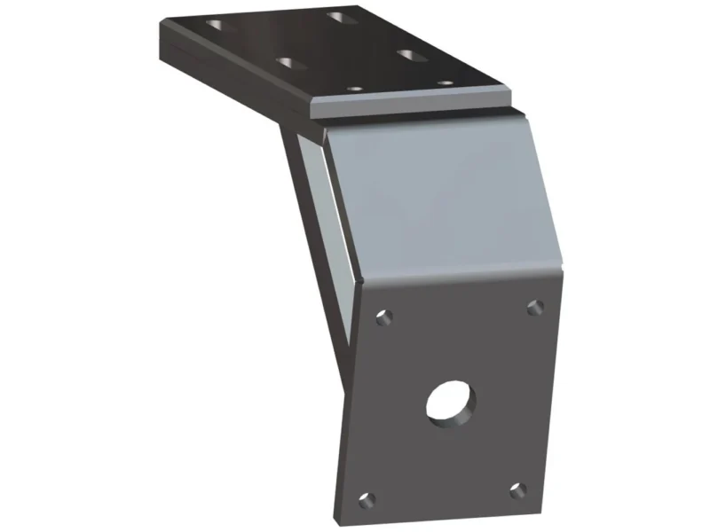 Power-Pole Deck Mount - 8" Aft - 6" Drop - Black