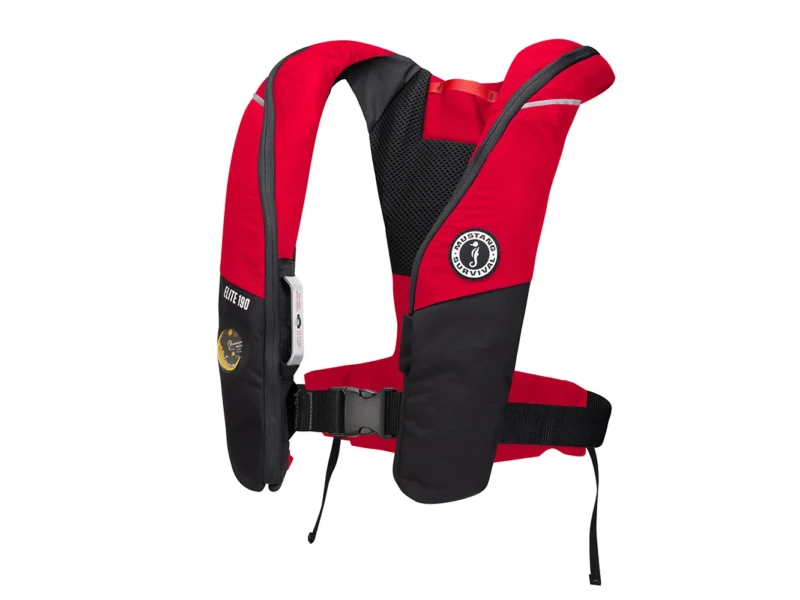 Mustang Elite 190 Offshore Inflatable PFD - Red/Black