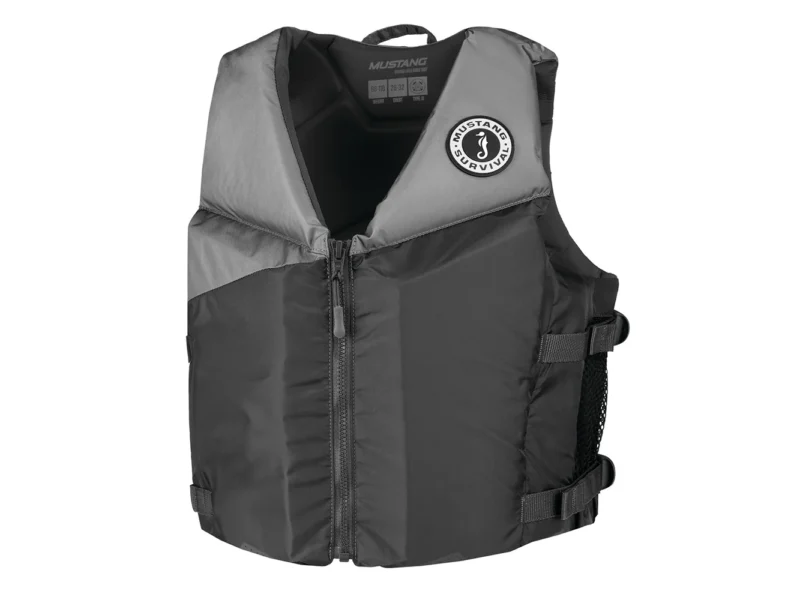 Mustang Young Adult REV Foam Vest - Grey/Light Grey/Fluorescent Yellow - Universal