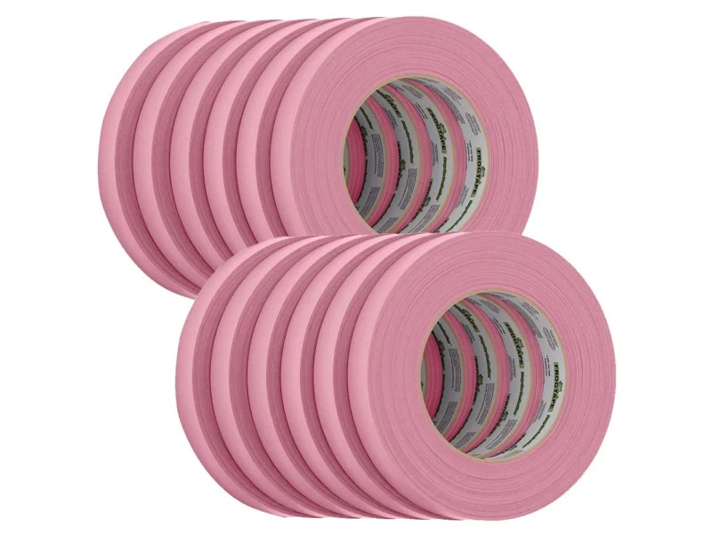 FrogTape CP 325 Medium-High Adhesion Masking Tape - 18MM x 55M x 12-Pack - Pink - Rated f/325°F