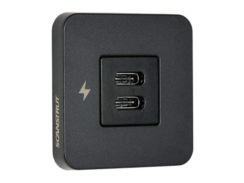 Scanstrut TILE USB-C Interior Charging Socket - 12/24V - Black Bezel