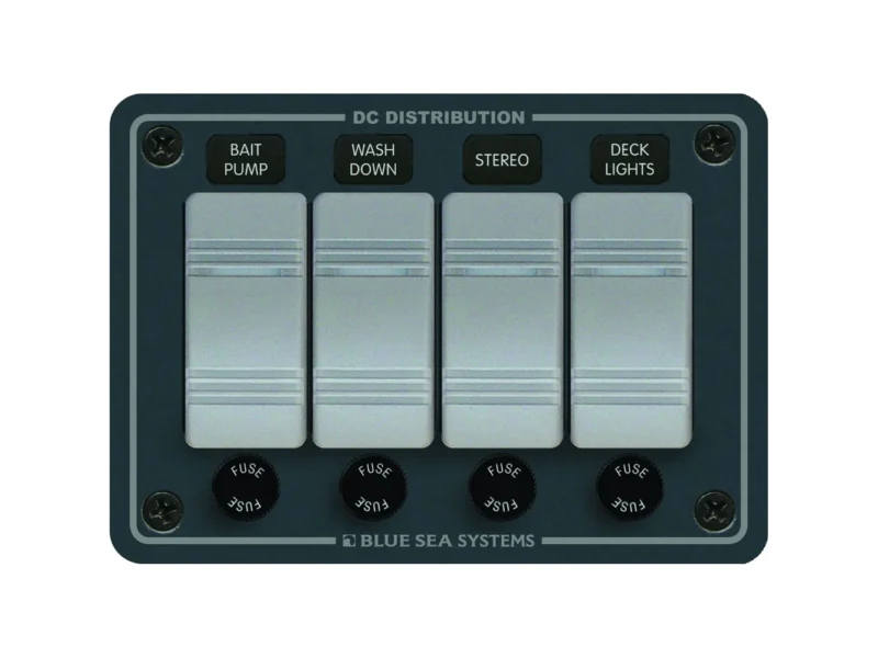 Blue Sea 8262 Waterproof Panel 4 Position - Slate Grey