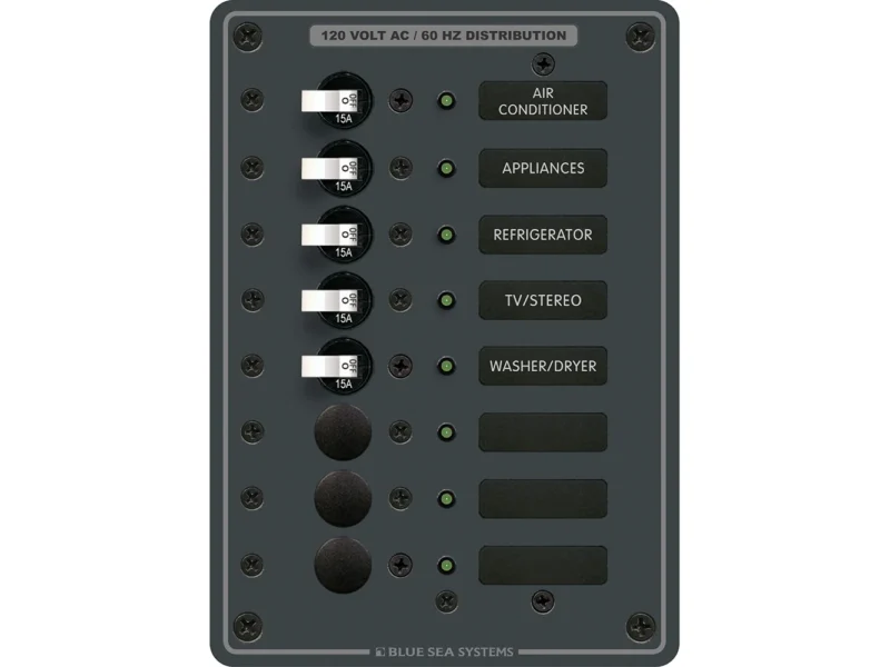 Blue Sea 8059 AC 8 Position Toggle Circuit Breaker Panel