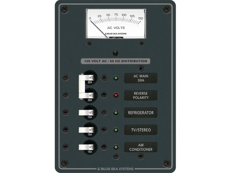 Blue Sea 8043 AC Main +3 Positions Toggle Circuit Breaker Panel - White Switches