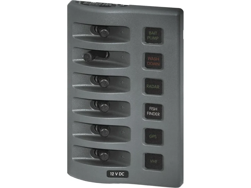 Blue Sea 4306 WeatherDeck Water Resistant Fuse Panel - 6 Position - Grey