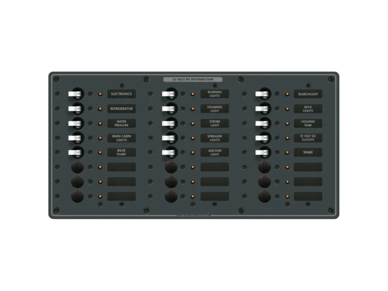 Blue Sea 8264 Traditional Metal DC Panel - 24 Positions