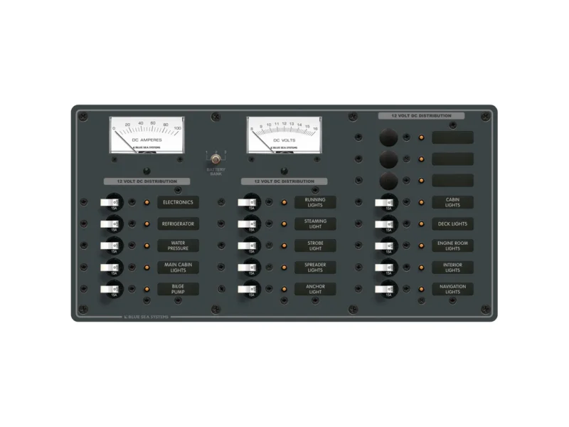 Blue Sea 8378 DC 18 Position Panel - White