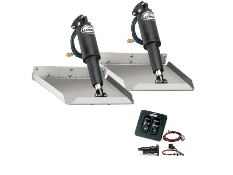 Lenco 9" x 9" Edgemount Trim Tab Kit w/Standard Tactile Switch Kit 12V