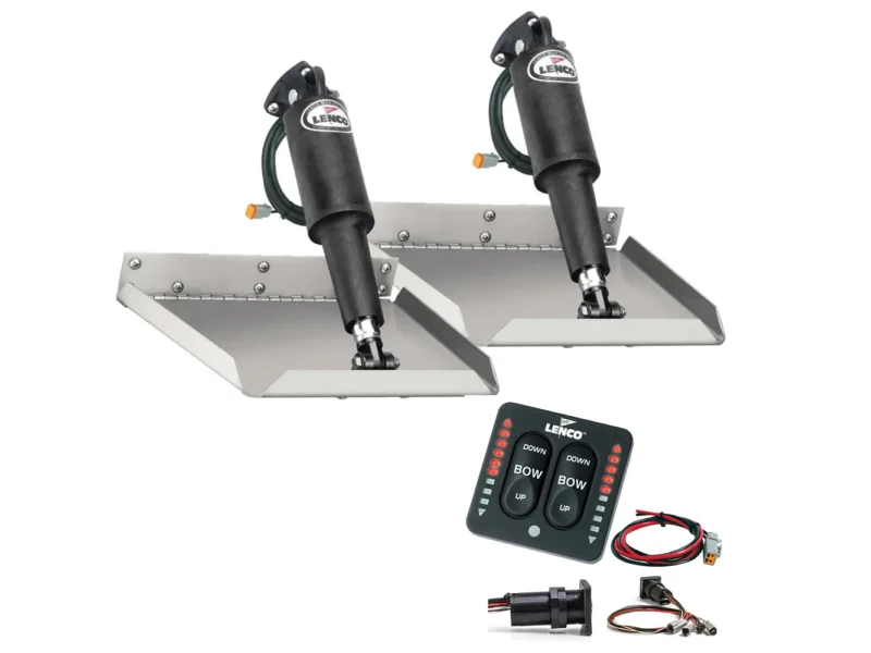 Lenco 9" x 9" Edgemount Trim Tab Kit w/LED Indicator Switch Kit 12V