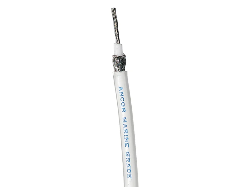 Ancor RG 8X White Tinned Coaxial Cable - 100'