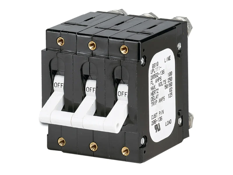 Paneltronics 'C' Frame Magnetic Circuit Breaker - 100 Amp - Triple Pole - White