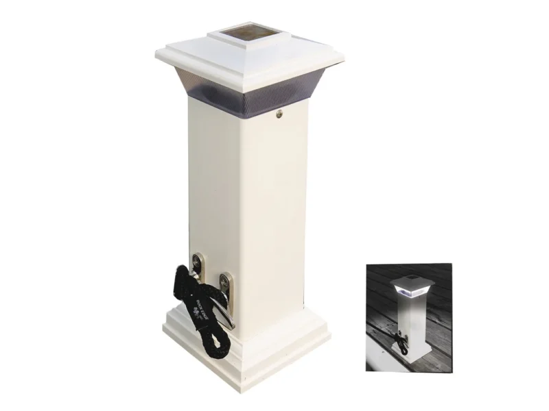 Dock Edge Cleatlite Solar Dock Light w/SS Mooring Cleat 12"