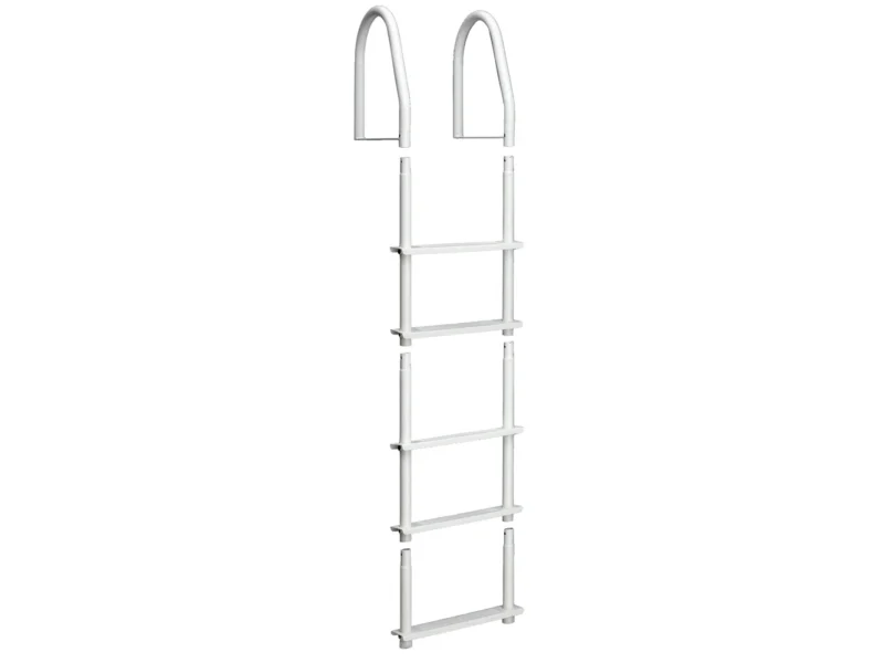 Dock Edge Fixed 5 Step Ladder Bight White Galvalume