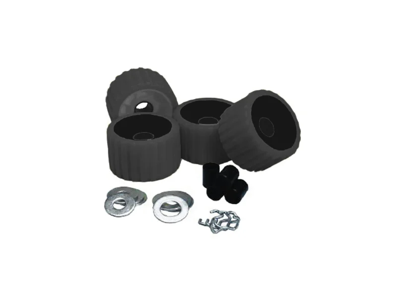 C.E. Smith Ribbed Roller Replacement Kit - 4 Pack - Black