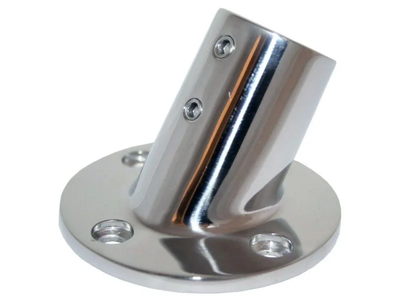 Whitecap 1" O.D. 60° Round Base SS Rail Fitting