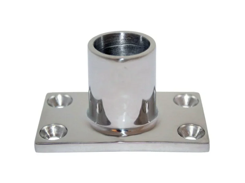 Whitecap ⅞" O.D. 90° Rectangle Base SS Rail Fitting