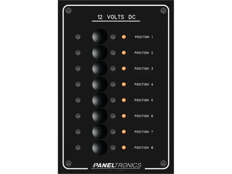 Paneltronics Standard Panel - DC 8 Position Circuit Breaker w/LEDs