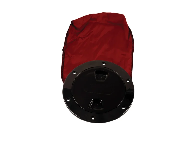 Beckson 4" Stow-Away Deck Plate - Black w/12" Bag