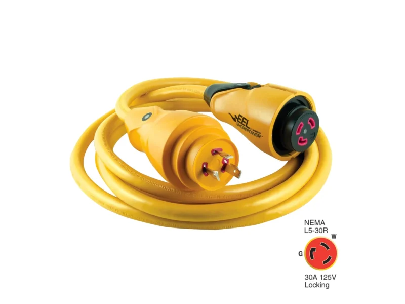 Marinco CS30-12 EEL 30A 125V Shore Power Cordset - 12' - Yellow