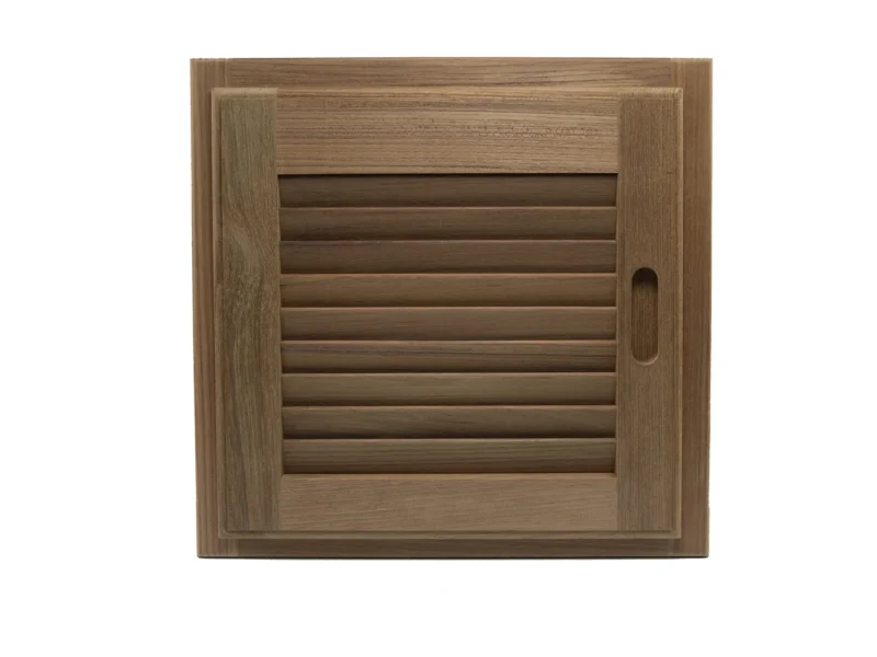 Whitecap Teak Louvered Door & Frame - Right Hand - 15" x 15"