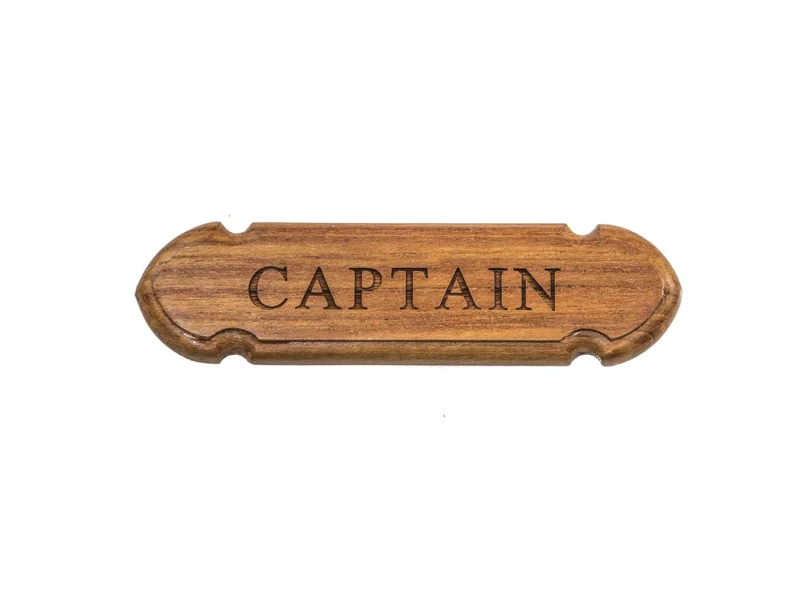 Whitecap Teak "CAPTAIN" Name Plate