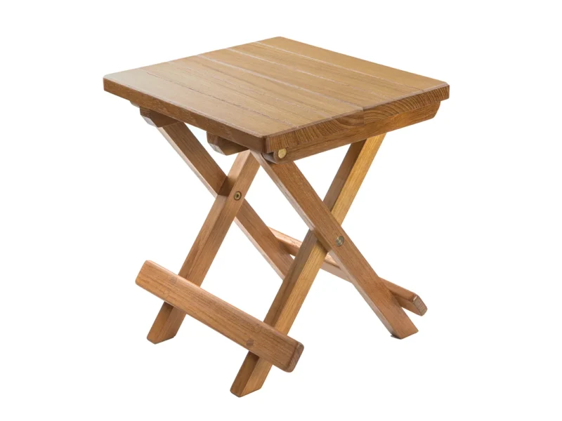 Whitecap Teak Grooved Top Fold-Away Table/Stool