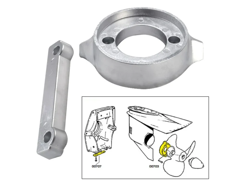 Tecnoseal Anode Kit w/Hardware - Volvo 280 - Aluminum