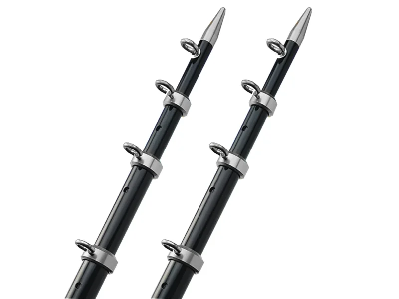 TACO 18' Telescopic Outrigger Poles HD 1-1/2" - Black/Silver