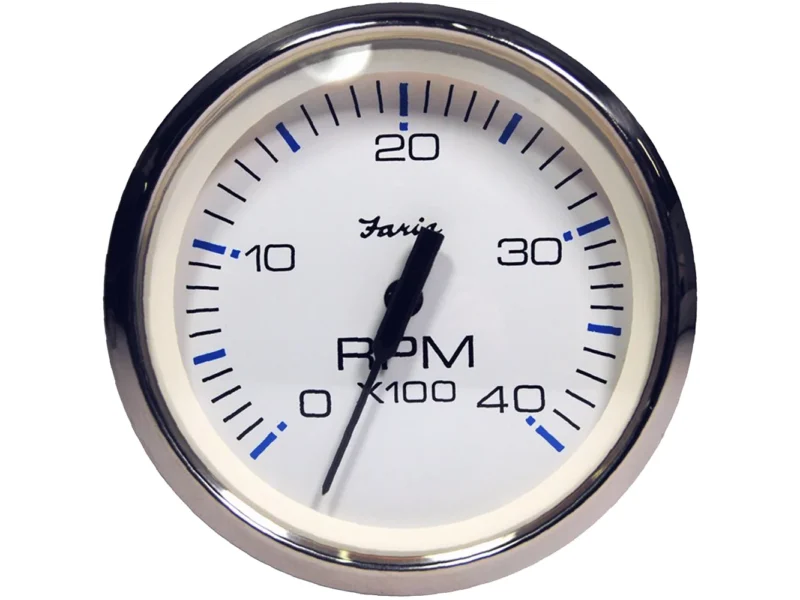 Faria Chesapeake White SS 4" Tachometer - 4000 RPM (Diesel) (Magnetic Pick-Up)