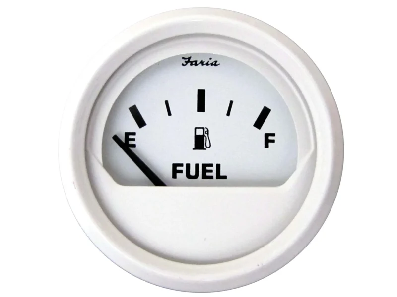 Faria Dress White 2" Fuel Level Gauge (E-1/2-F)