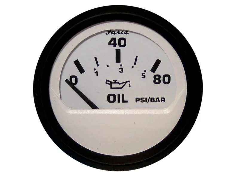 Faria Euro White 2" Oil Pressure Gauge (80 PSI)