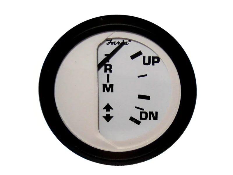 Faria Euro White 2" Trim Gauge f/ Mercury / Mariner /Mercruiser/Volvo DP/ Yamaha '01 and Newer