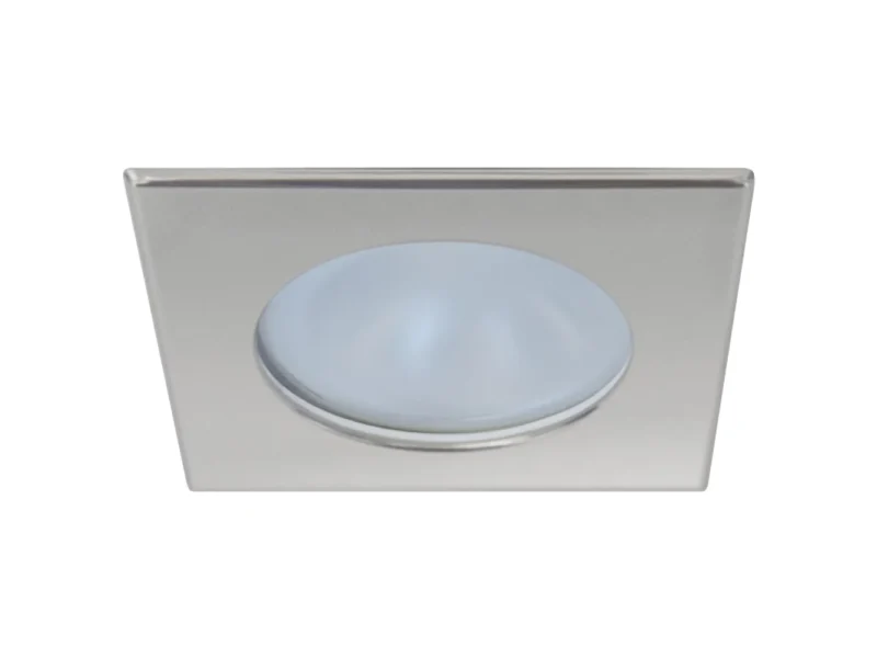 Quick Blake XP Downlight LED -  4W, IP66, Screw Mounted - Square Satin Bezel, Round Warm White Light