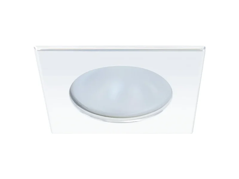 Quick Blake XP Downlight LED -  4W, IP66, Spring Mounted - Square White Bezel, Round Warm White Light