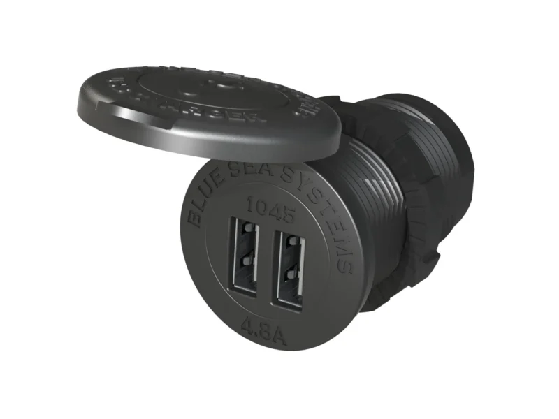 Blue Sea 1045 12/24V Dual USB Charger - 1-1/8" Socket Mount